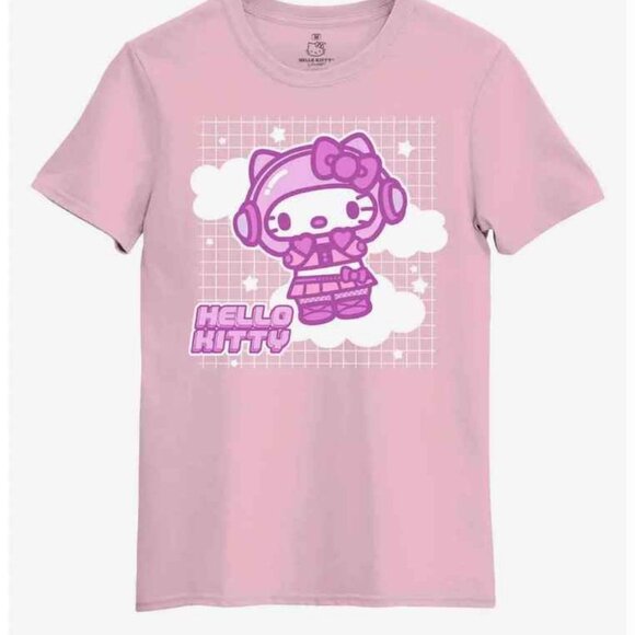 Sanrio Tops - Retired! Hello Kitty Astro Grid Boyfriend Fit Girls T-Shirt